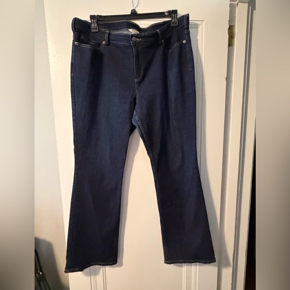 Duluth Trading Co Dark Blue Flare Jeans